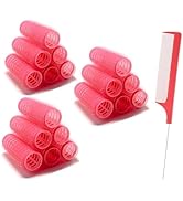 ZMD 18Pcs Self Grip Small Hair Curlers Rollers, Plastic Hair Curlers Heatless Salon Hairdressing ...