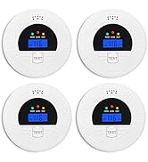 4-Pack, Smoke and Carbon Monoxide Detector, Smoke Detector Carbon Monoxide Detector Combo with Te...