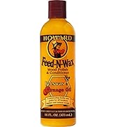 Howard Products Beeswax Wood Polish &amp; Conditioner, Feed-N-Wax for Wood Furniture Polish, 16 oz, O...