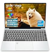 MTWZMM 15.6" FHD Laptop,Pentium Gold 6500Y Processor(2-Core,UP to 3.4 GHz), 16GB DDR3 RAM 512GB S...