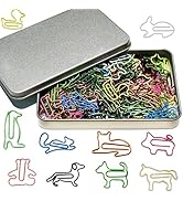 Cute Paper Clips 100 PCS, Animal Shaped Paperclips Assorted Colors, Bookmarks Clips Fun Office Sc...
