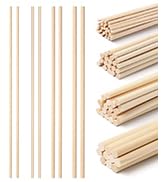 HAPY SHOP 100 Pieces Wooden Dowel Rods Assorted Sizes Wooden Dowels 1/8, 3/16, 1/4, 5/16, 3/8 x 6...