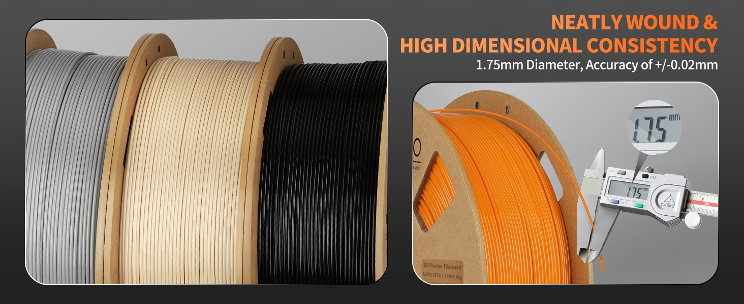 Rapid PETG Filament 1KG High Speed 30-600mm/s 3D Printer Filament PETG 1.75mm 