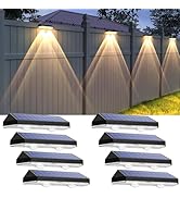 Solar Fence Lights Outdoor - 2700/4000/6000K 3 Mode, IP65 Waterproof Fence Solar Lights Outdoor, ...