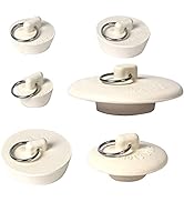 6 Pieces Rubber Sink Stopper, Drain Stopper Bath Tub Stopper with Pull Ring, Kitchen Drain Plug S...