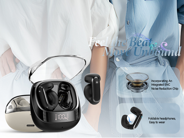 Wireless Earbuds Clip On Ear Headphones Open Ear earphones Headset Workout