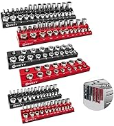 WETT Magnetic Socket Organizer Set, 6-Piece Socket Holder Set, 1/4