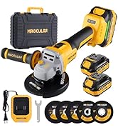 MAXCULAR Angle Grinder Cordless 20V Battery,9600 RPM Brushless Power Motor,4-1/2-Inch to 5-Inch,2...