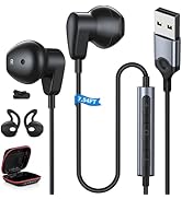 USB Headphones with Microphone for PC, USB A Headset for Computer, Wired USBA Earbuds with Mute i...