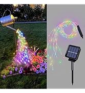 ZNYCYE Solar Waterfall Fairy Bunch Lights Outdoor Waterproof 200LEDs 8 Modes Watering Can Light, ...