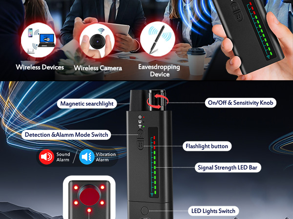 hidden bug detector bug finder tracker detector camera finder electronic bug detector