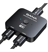 GANA HDMI 2.1 Switch, 8K HDMI Switcher Splitter 2 in 1 Out, Supports 4K@120Hz,8K@60Hz, 48Gbps Alu...