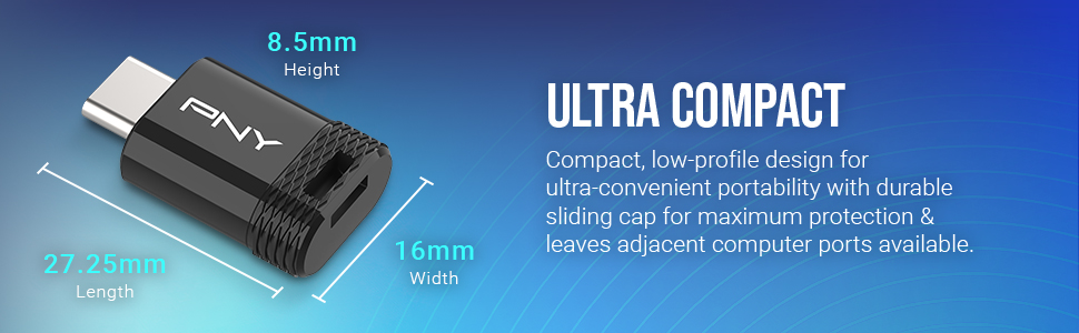PNY Elite-X Fit Type-C USB 3.2 Flash Drive - Ultra Compact
