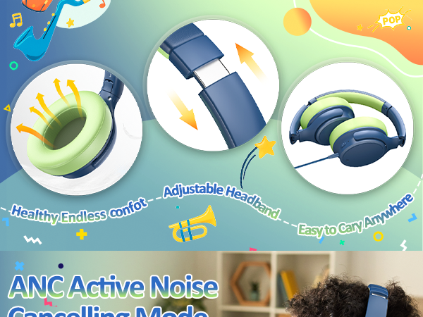 wired kids headphones