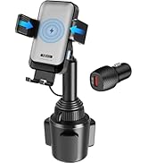 1Zero Auto Clamping Wireless Car Charger Sturdy Cup Holder Phone Mount 15W Fast Charging Car Moun...