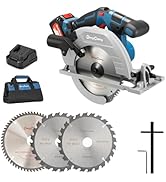 Dong Cheng 20V MAX 7-1/4'' Brushless Cordless Circular Saw Kit, 0-45 Degree Bevel Capability, wit...