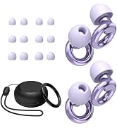JUSTRVN Ear Plugs for Sleeping,2 Pairs of Stylish Reusable Noise Reduction Earplugs with 8 Pairs ...