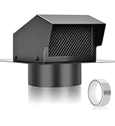 Trivd Frol 6 Inch Roof Vent Cap, Heavy Duty Galvanized Steel Removable Roof Exhaust Vents for Hou...