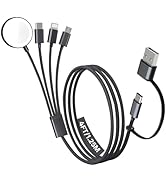 Travel Essentials, 4 in 2 Multi Charging Cable for Apple Watch Charger/iPhone Charger,USB C Cable...