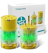 Yomiuwo Lighted Extension Cord Ends Lighted Plug and Connector Set, Straight Blade Cord End Repla...