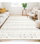 Large Living Room Area Rug 5x7: Soft Machine Washable Boho Moroccan Farmhouse Rugs for Bedroom Un...