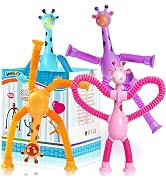 CHESLICR Autism Sensory Toy for Kid Boy Year Old Ages 4 5 6 7 8 9 10(4PCS), Suction Giraffe Toy P...