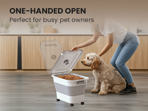 Dog Food Storage Container Collapsible Dog Food Container with Airtight Lids