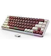 GEODMAER 65% Wireless Gaming Keyboard, LED Backlit Gaming Keyboard, 68 Keys Ultra-Compact Anti-gh...