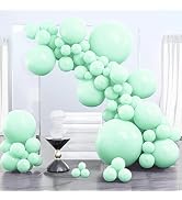 PartyWoo Pastel Mint Green Balloons, 100 pcs Mint Balloons Different Sizes Pack of 36 Inch 18 Inc...