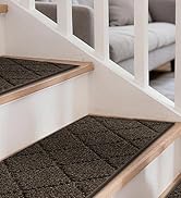 COSY HOMEER Edging Stair Treads Non-Slip Carpet Mat 28inX9in Indoor Stair Runners for Wooden Step...