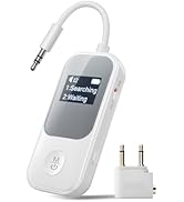 Nulaxy 2-in-1 Bluetooth Transmitter Receiver with Screen [Shows Battery &amp; Connected Devices] Airp...