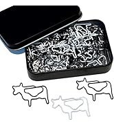 Cute Paper Clips, 50 PCS Cow Shaped Paper Clips Animal Bookmarks Clips, Assorted Colors, Fun Offi...