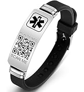 Theluckytag Medical Bracelets for Men Women with QR Code Medical Alert ID Bracelets for Sport Tra...