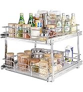 VEVOR 2 Tier 18.7"Wx21"Dx3.2"H Pull Out Cabinet Organizer, Heavy Duty Slide Out Pantry Shelves, S...