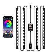 LivTee Smart RGB LED Interior Lights, 2 Lines Design with USB Port, App Control, Music Mode and D...