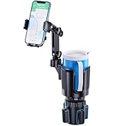 Cup Phone Holder for Car with Expandable Base, Upgraded 2 in 1 Hands Free Cellphone Holder Cuphol...