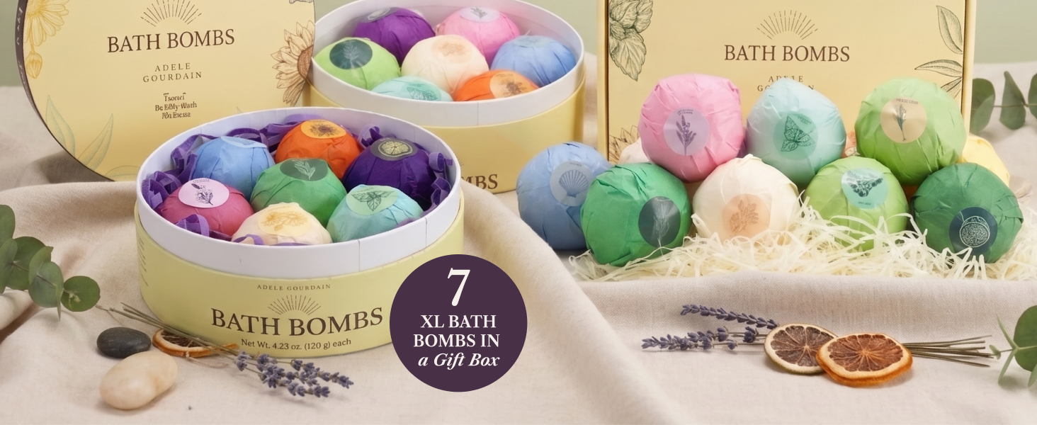 bath bombs for valentines day gift box for her self care, luxury spa gift set, gift box for partner