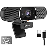 3 in 1 Webcam - 2K HD USB C Webcam with Microphone and Speaker, Stereo Sound &amp; Noise-Cancelling M...