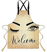 LshyMn Eyelashes Apron 33.4x27.5 Inches Nail Apron Modern Fashion Romantic Eyes Eyebrows Print Bi...