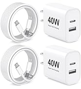 iPhone 17 16 Charger Fast Charging,40W Dual Port USB-C Dynamic Wall Charger Block with 10FT Type ...
