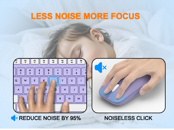 Wireless Keyboard and Mouse Combo, Full Size Silent Ergonomic Keyboard Mouse