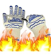 932°F Extreme Heat Resistant BBQ Oven Safety Gloves - EN407 Certified, Thick but Light Weight for...