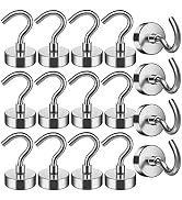 FINDMAG 20 Pack 25 LBS Magnetic Hooks Heavy Duty Neodymium Magnet Hooks for Hanging, Strong Magne...