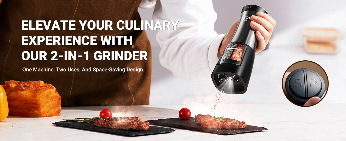 Sangcon 2 in 1 Electric Salt and Pepper Grinder