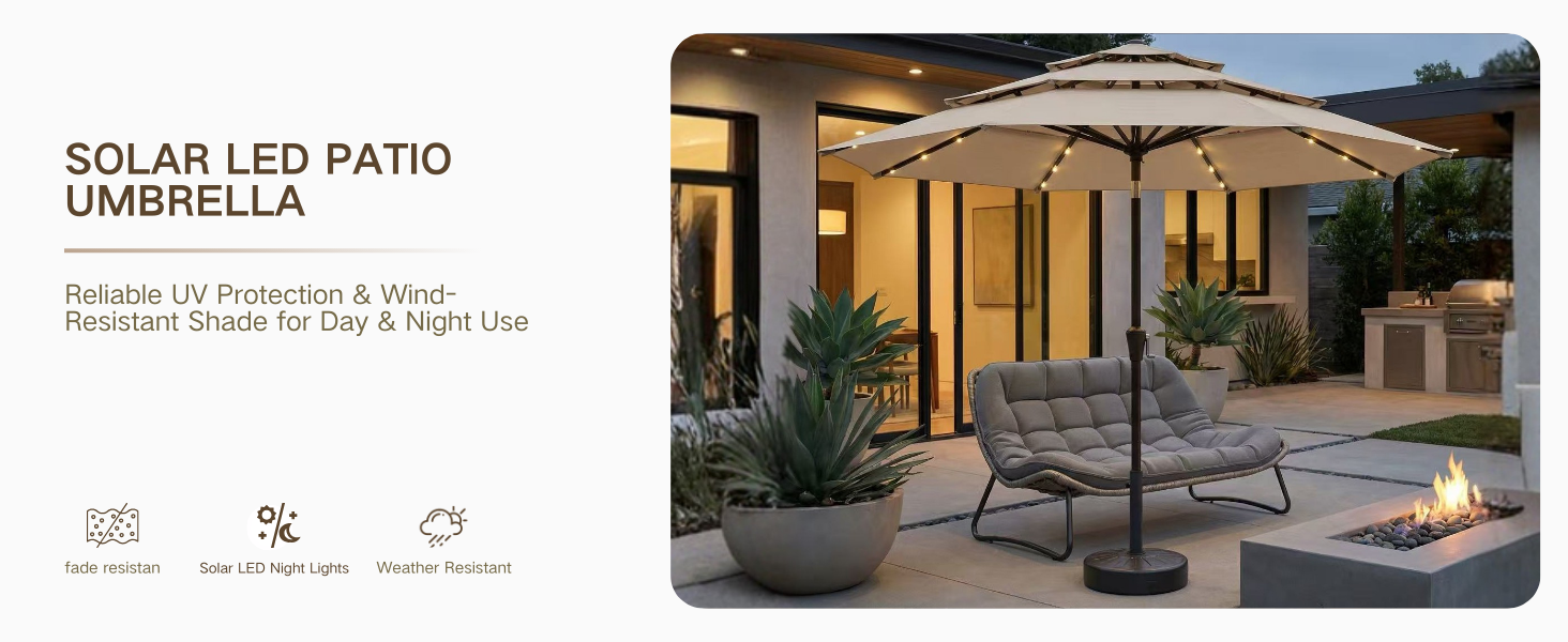 patio umbrella light solar