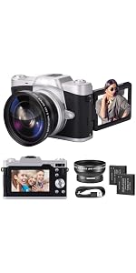 Digital Camera 4K for Photography 48MP Vlogging Camera for YouTube Vloggers Gifts for Beginners Teen...