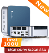 Glorlin Mini PC intel 100U CPU 16GB DDR4 RAM 512GB SSD