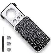 Jewelry Loupe Magnifier with UV LED Light, AFUNTA 30X 60X 90X Slide Out Pocket Magnifying Glass f...