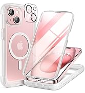 Miracase Glass Series for iPhone 15 Case [Compatible with MagSafe] Full-Body Magnetic Bumper Case...