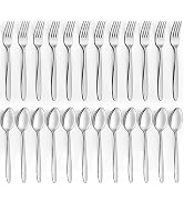 Unokit Forks and Spoons Set - 24Pcs Silverware Set, Food Grade Stainless Steel Silverware Set, 12...